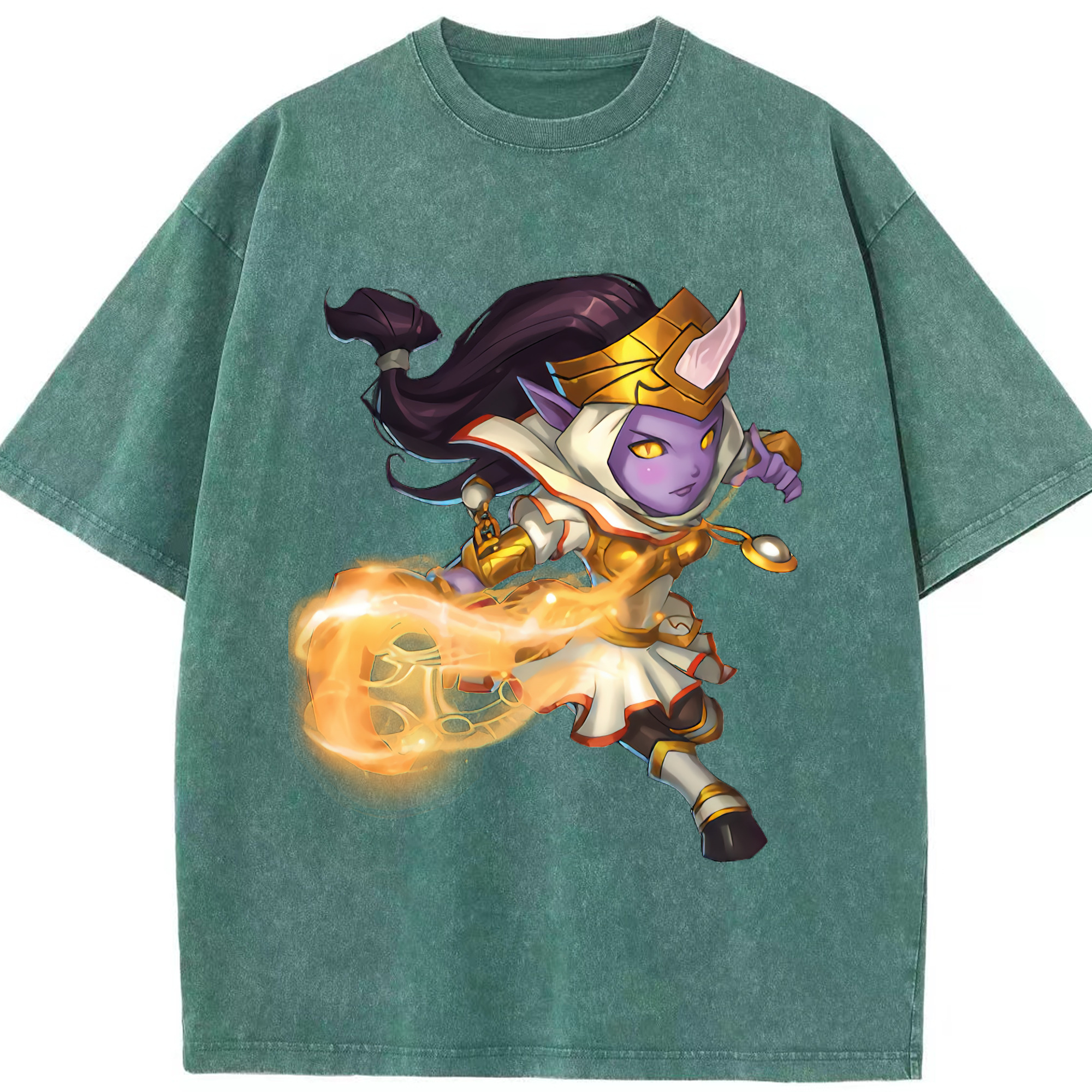 リーグ・オブ・レジェンド League of Legends LOL 綿100% ヴィンテージ風 半袖Tシャツ（フロントプリント）